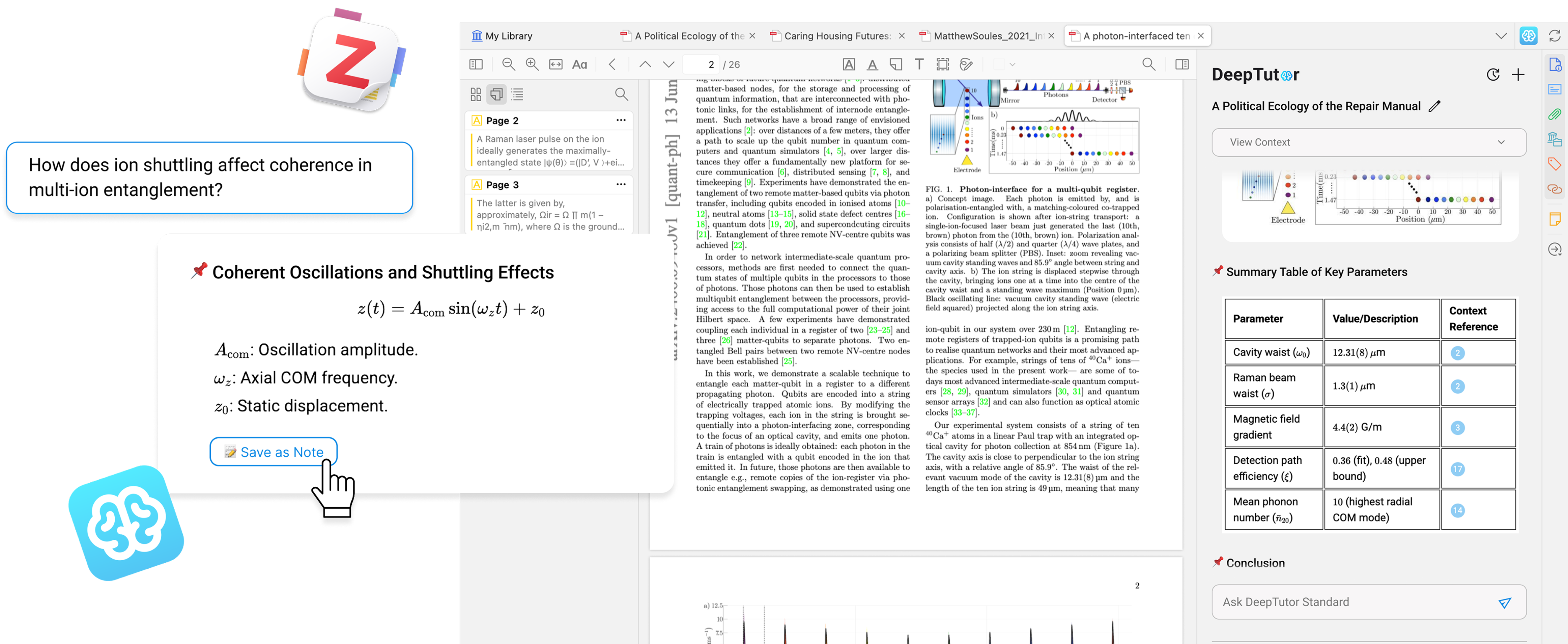 DeepTutor Zotero Interface